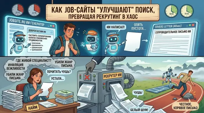 КАК ДЖОБ САЙТЫ “УЛУЧШАЮТ” ПОИСК РАБОТЫ, ПРЕВРАЩАЯ РЕКРУТИНГ В ХАОС КАК ДЖОБ САЙТЫ “УЛУЧШАЮТ” ПОИСК РАБОТЫ, ПРЕВРАЩАЯ РЕКРУТИНГ В ХАОС